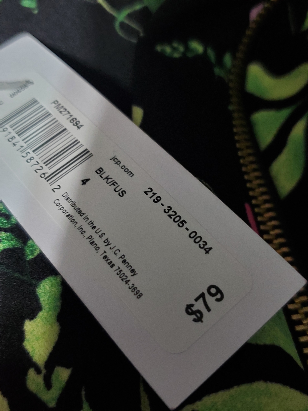NWT Premier Amour Off-Shoulder Black Midi Dress with Pink Floral Print Size 4 - Picture 6 of 7